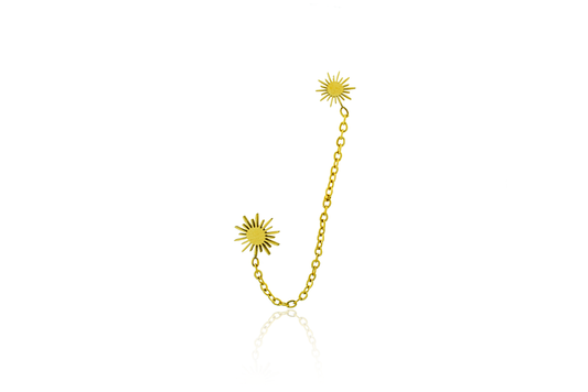 Sun chain earring
