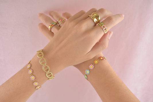 Multicolor Daisies Bracelet