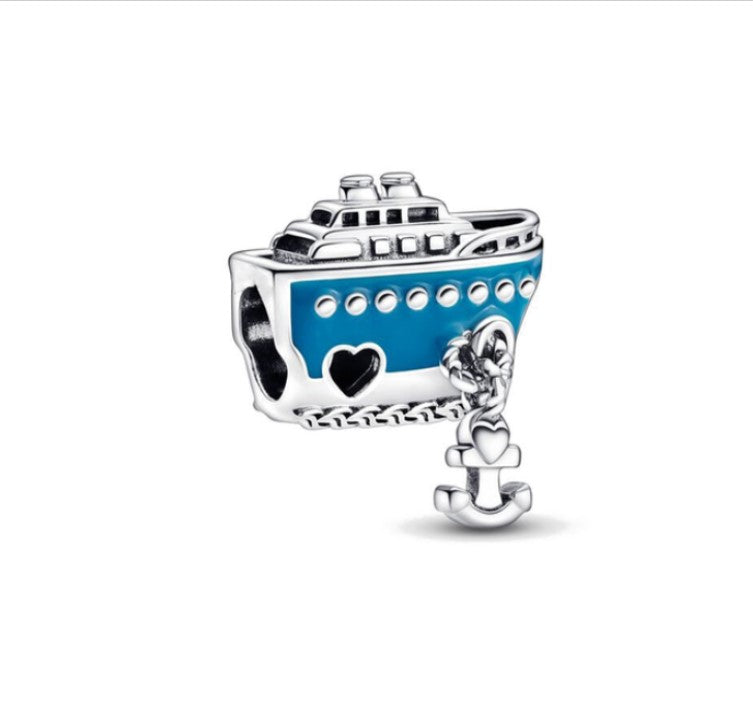 Blue Boat Charm