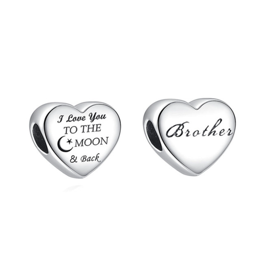 Brother Heart Charm