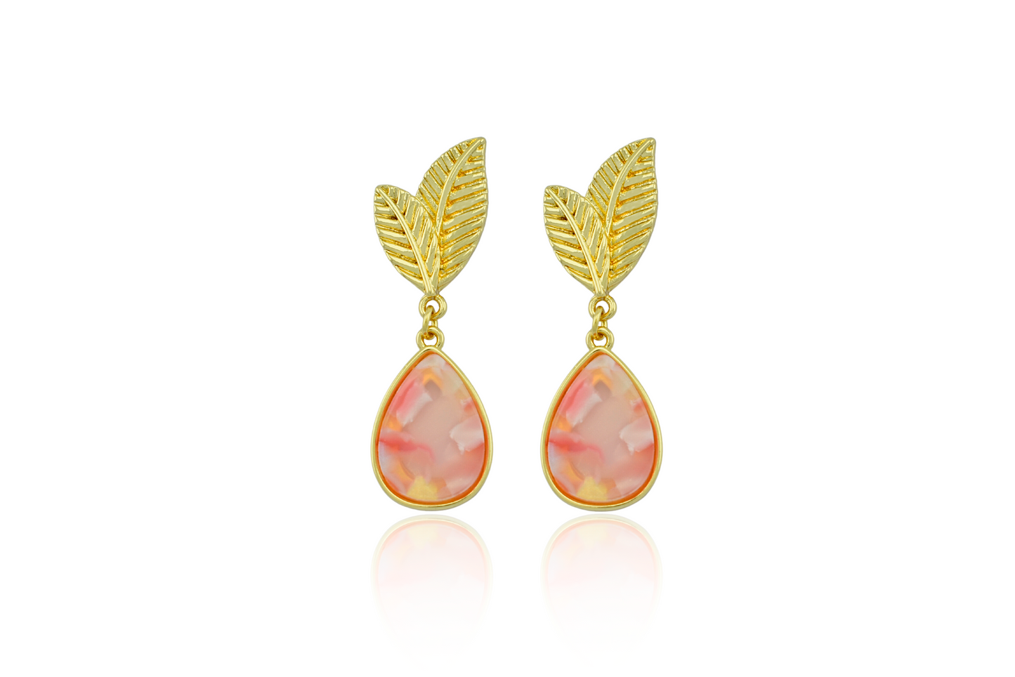 Two Nacre Leaves Earrings