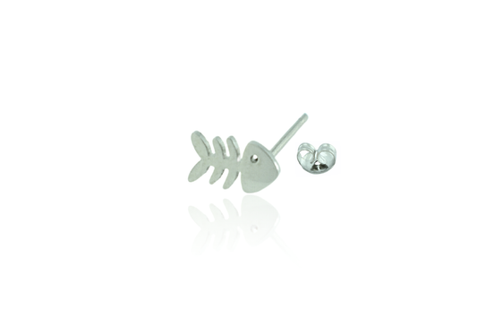 Mini Silver Fish Earring