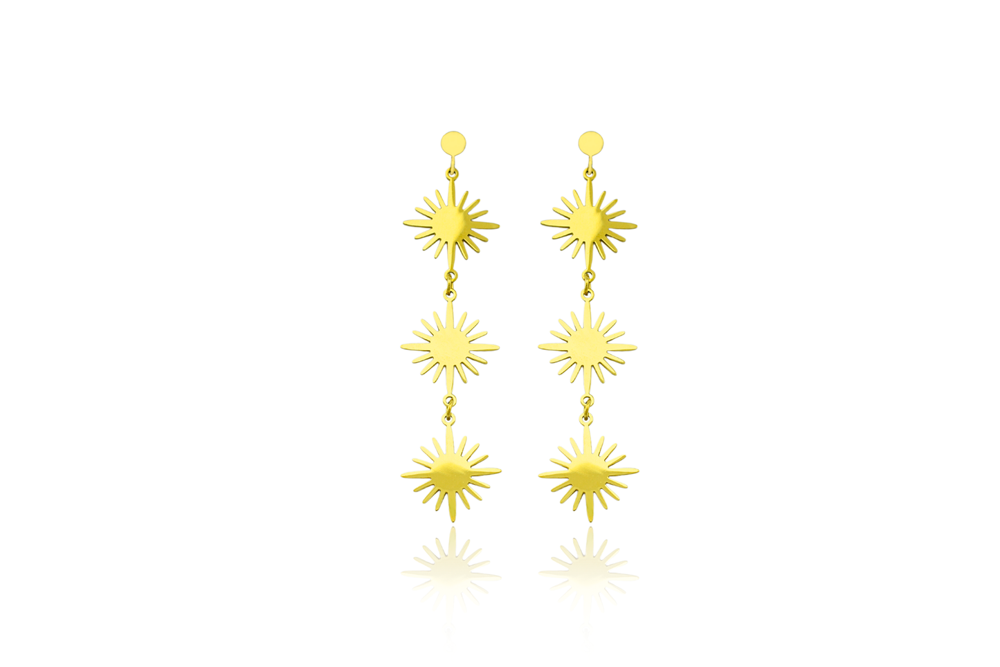 Triple Sun Earrings