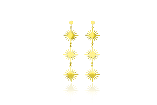 Triple Sun Earrings