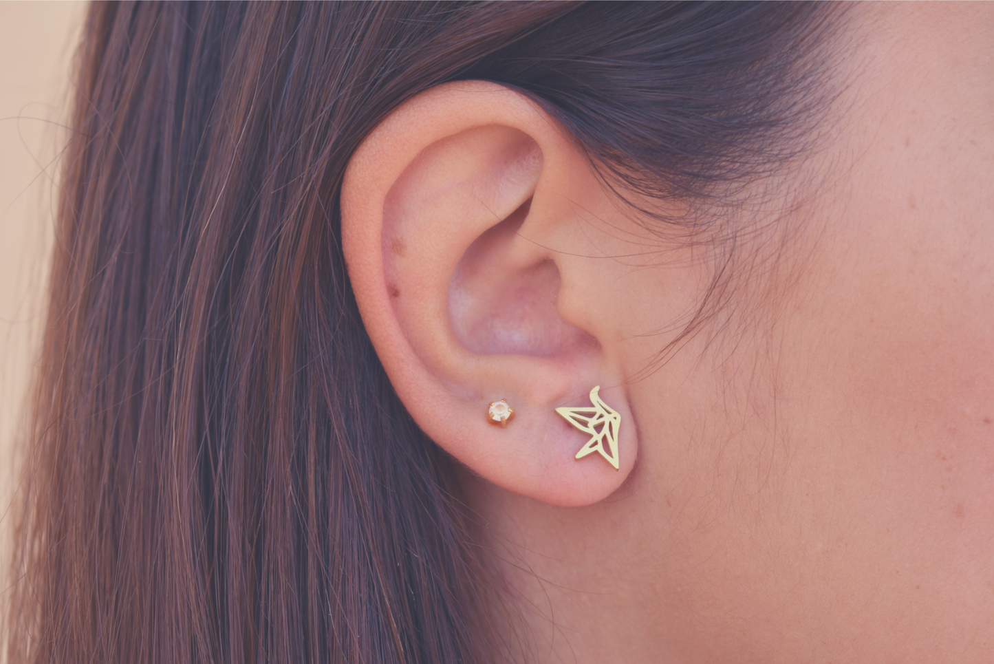 Pendientes Bird Dorado