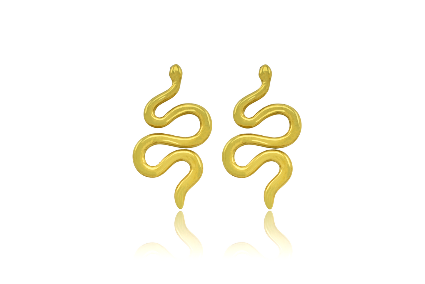 Pendientes dorados serpiente