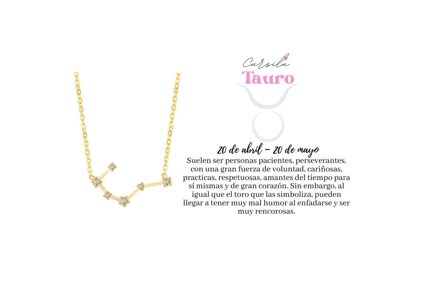 Taurus constellation necklace